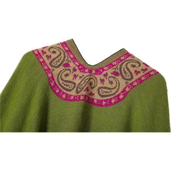 Women's Retro Style Vintage Pattern Tassel Poncho Shawl Cape Wraps For Women - Picture 4 of 7